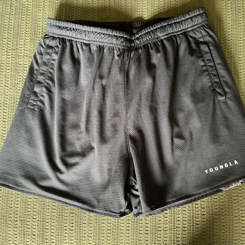 YoungLA Charcoal/Black Performance Mesh Shorts